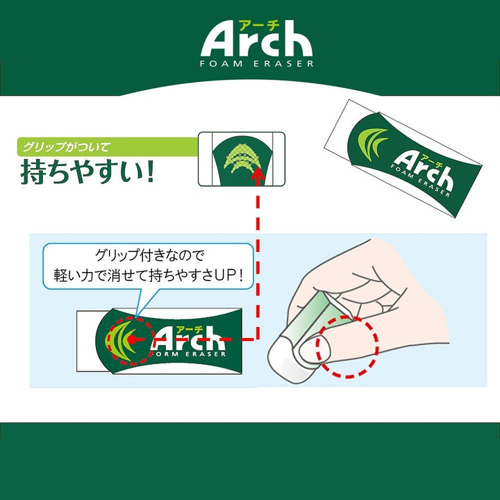 Sakura Arch Evolutional Foam Erasers, 5-Pack, White (Japan Imported)
