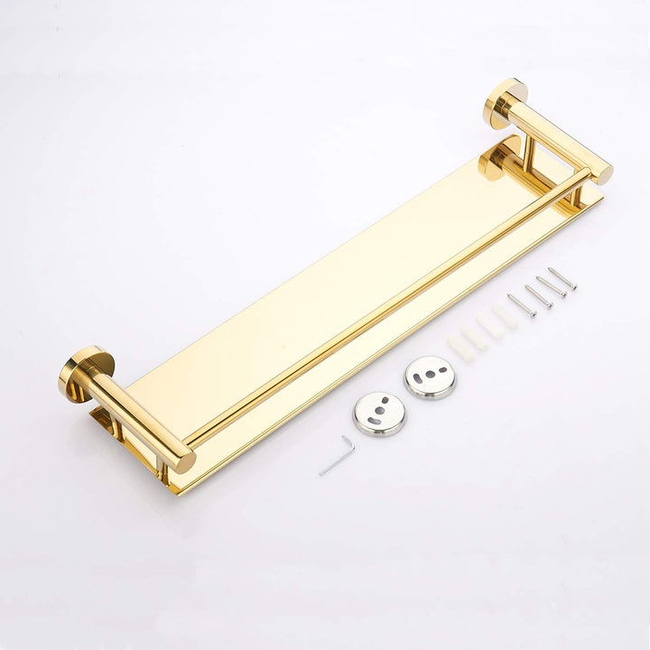 Stainless Steel 304 Shelf Bathroom Shelf 19.6 Inch Wall Mount (Gold)