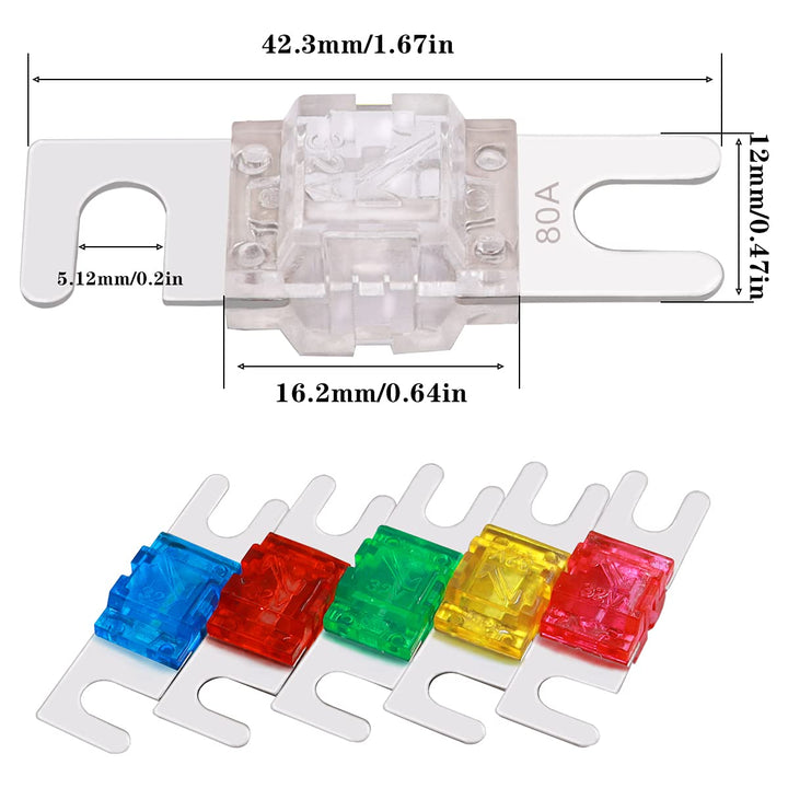 6 Pcs 150A Mini ANL Fuses for Automotive Marine Audio Video System