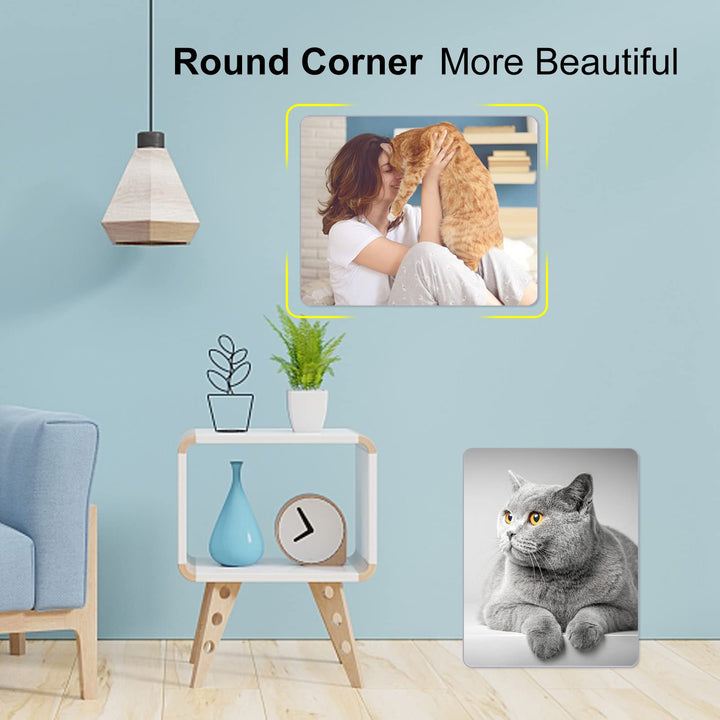 6 Pieces Aluminum Sublimation Blanks Sheet[8X10in] Metal Blanks Sublimation Blanks,Metal Wall Frame Blanks Wall Decor for Bedroom,Living Room,Wedding,Family Pets,3+3