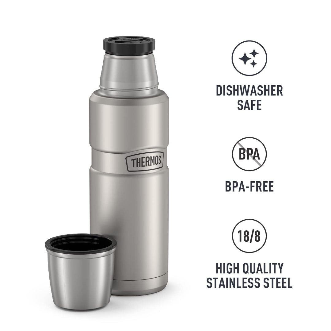 Stainless King Vacuum-Insulated Compact Bottle, 16 Ounce, Matte Steel