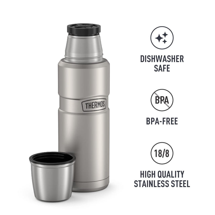 Stainless King Vacuum-Insulated Compact Bottle, 16 Ounce, Matte Steel