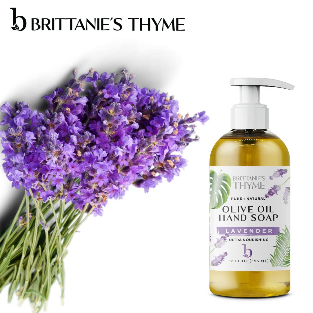 Brittanie27s Thyme Lavender: Organic Hand Soap, Lavender, 16 Oz - Made Olive Oil And Natural Luxurious Essential Oils. Vegan &amp; Gluten Free