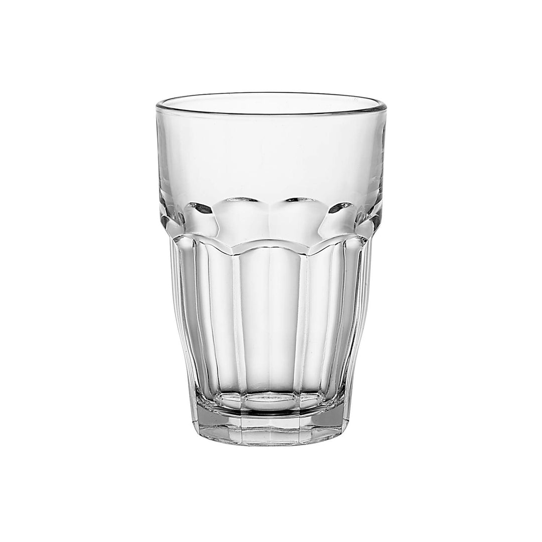 Rock Bar Stackable Beverage, Set Of 6 Dishwasher Safe Drinking Glasses For Soda, Juice, Milk, Coke, Beer, Spirits – 12.5oz Durable Tempered Glass Water Tumblers For Daily Use