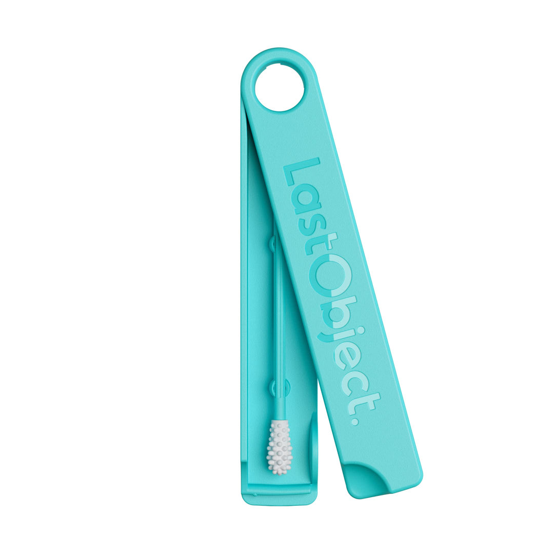 ® Reusable Cotton Swabs for Ear Cleaning - The Sustainable and Sanitary Alternative to Single-Use Q Tips - Zero Waste and Easy to Clean - Comes with a Convenient Travel Case Holder - Turquoise