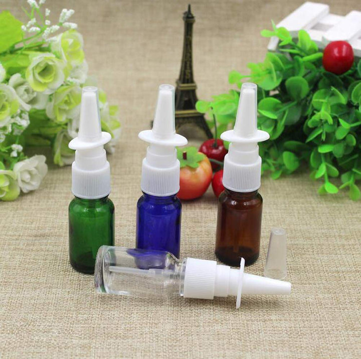 SYBL Blue: 6Pcs 10Ml/0.34Oz Glass Nasal Spray Bottles - Portable Empty Refillable Fine Mist Sprayers Atomizers Cosmetic Makeup Perfume Storage Container Vials(Blue)