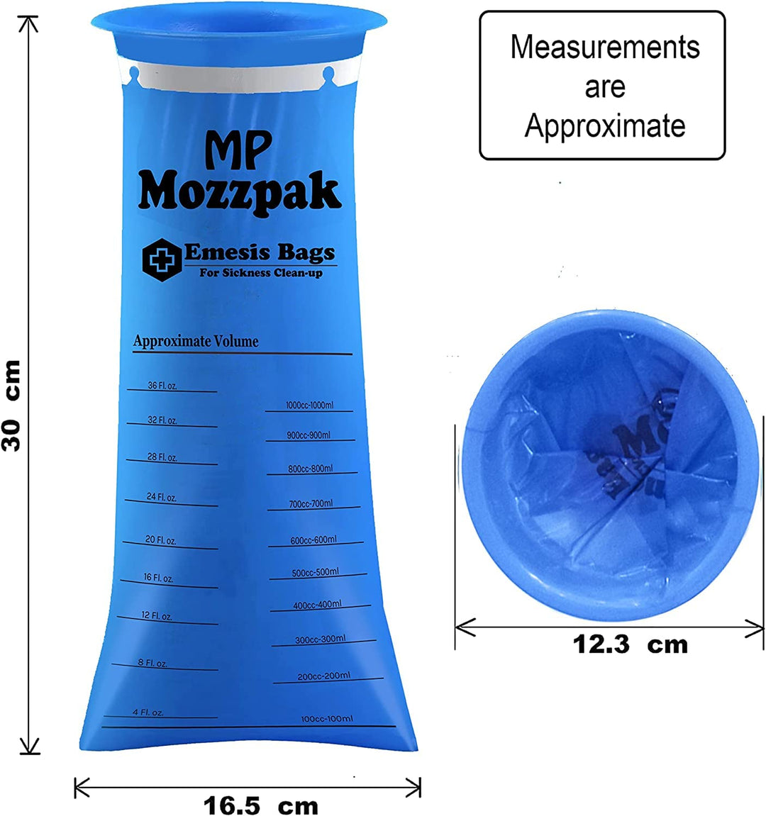 Vomit Bags – 60 Pack – 1000ml Emesis Bags – Leak Resistant, Medical Grade, Portable, Disposable Barf Bags, Puke, Throw Up, Nausea Bags for Travel Motion Sickness, Car &amp; Aircraft, Kids, Taxi