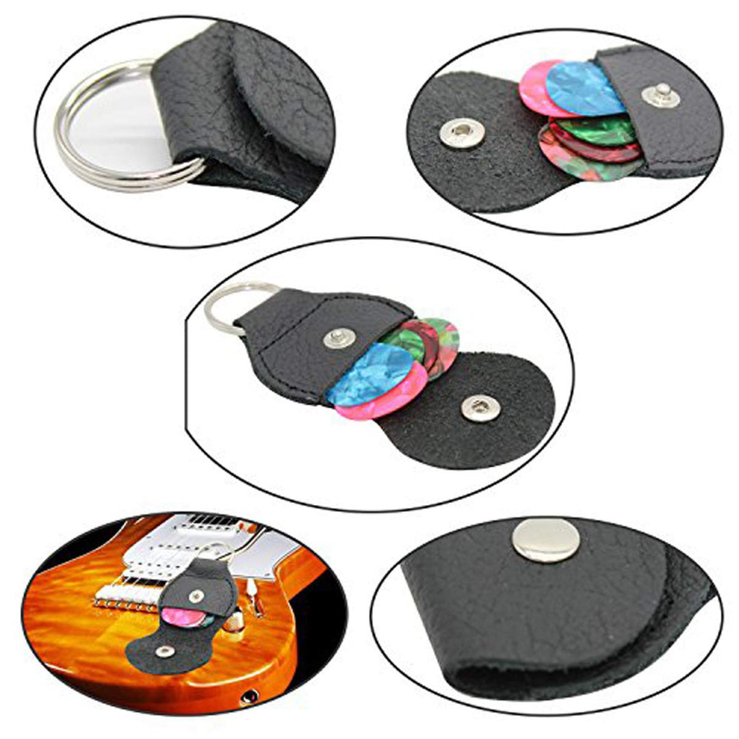 Guitar Pick holder Case 3 Pack Key Chain With 12 Guitar Picks