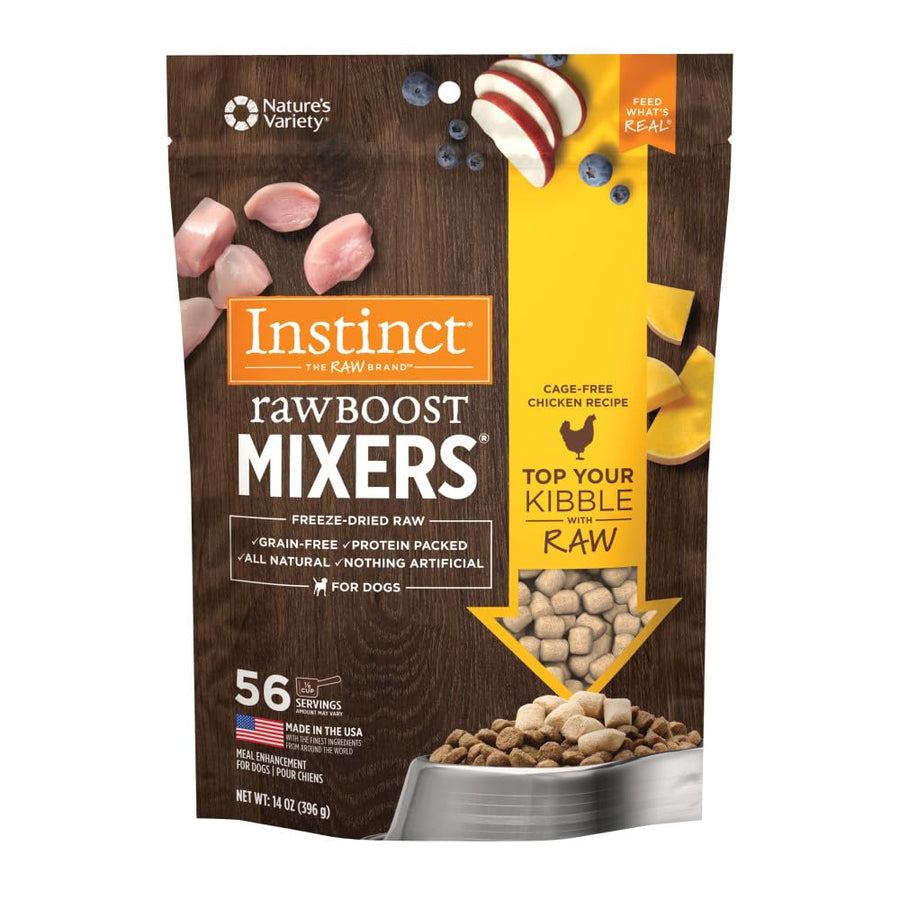 Raw Boost Mixers, Freeze Dried Dog Food Topper, Grain Free - Cage Free Chicken, 14 oz. Bag