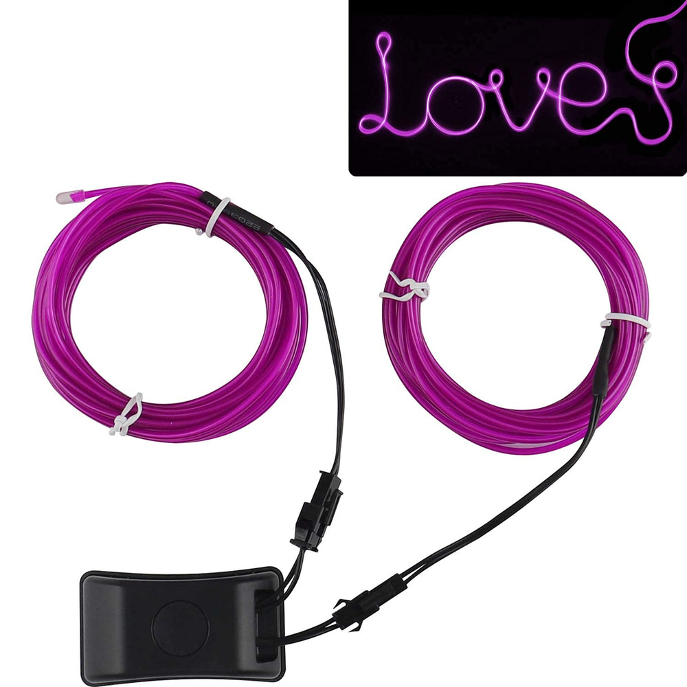 JIGUOOR USB Rechargeable EL Wire 32.8ft/10m (5mx2) Brig