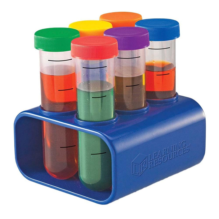 Primary Science Jumbo Test Tubes with Stand, Set of 6 Tubes, Ages 3+,Multi-color