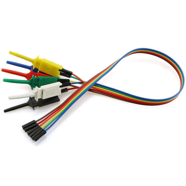 Magic&amp;shell 6P 6 Color Test Probe Hook Flat Mini Grabber Logic Analyzer Testing Accessories SMD IC Test Hook Clip Jumper 300mm