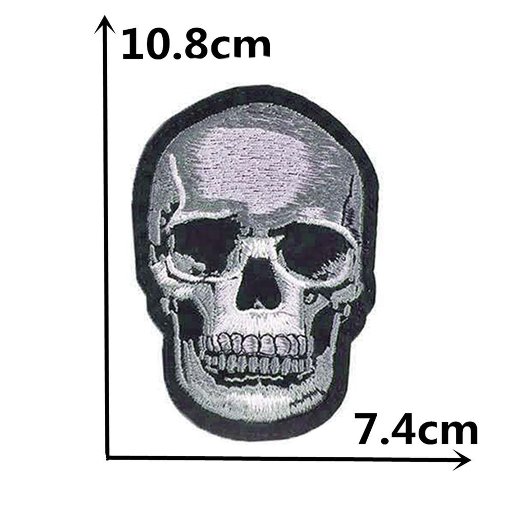 Zittop Skull Patch DIY Horror Applique Embroidered Sew 