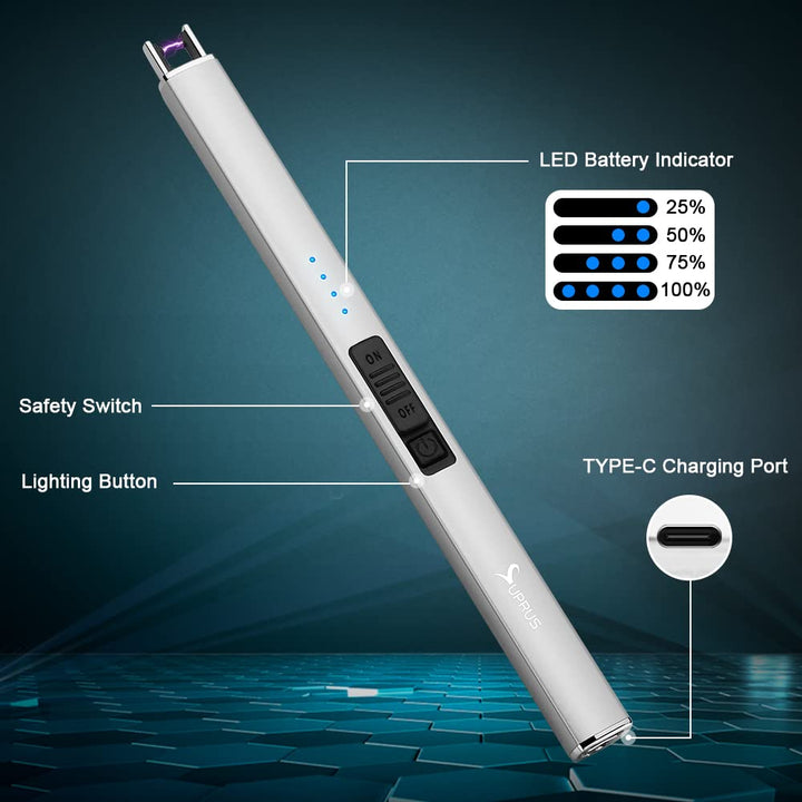 SUPRUS Electric Lighter Arc Windproof Flameless USB Lig