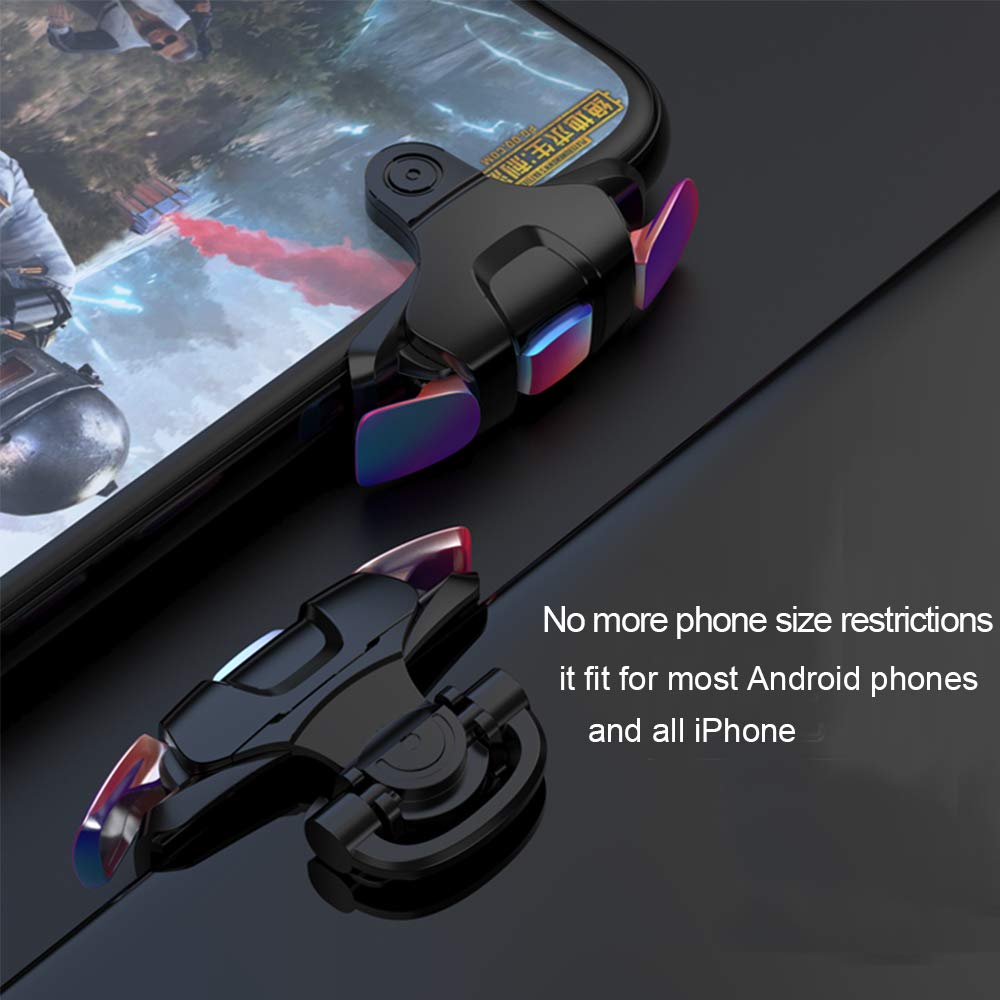 CK3 Mobile Triggers,Mobile Game Controller, Game Trigger for PUBG/Fortnite/Call of Duty,Shooter Sensitive Controller Joysticks Aim &amp; Fire Trigger for iPhone and Android Phone(1 Pair)