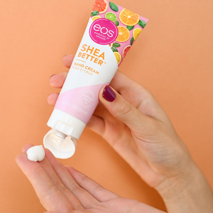 eos Shea Better Hand Cream - Pink Citrus | Natural Shea Butter Hand Lotion and Skin Care | 24 Hour Hydration with Shea Butter & Oil | 2.5 oz