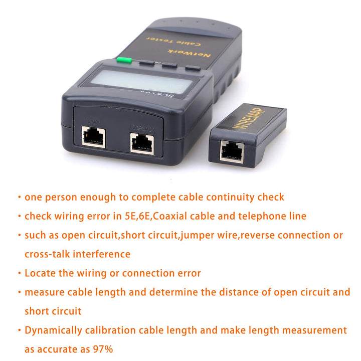 SC-8108 Digital Twisted Wire Meter Test Cat5 RJ45 STP UTP LAN Phone Coaxial Network Cable Tester Equipment