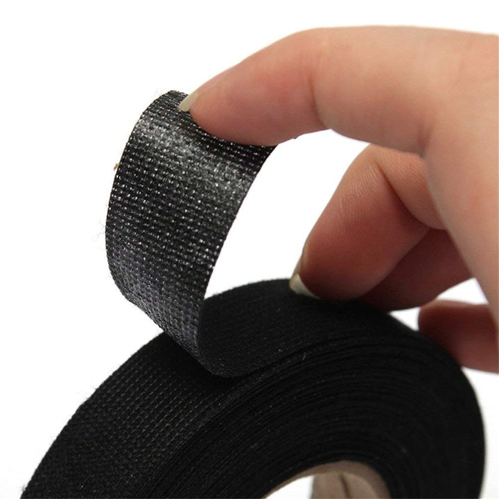 Wire Loom Harness Tape, Wiring Harness Cloth Tape, Adhesive Fabric Tape for Automobile ,Wire harnessing Noise Damping Heat Proof(15 mm x 15 m)