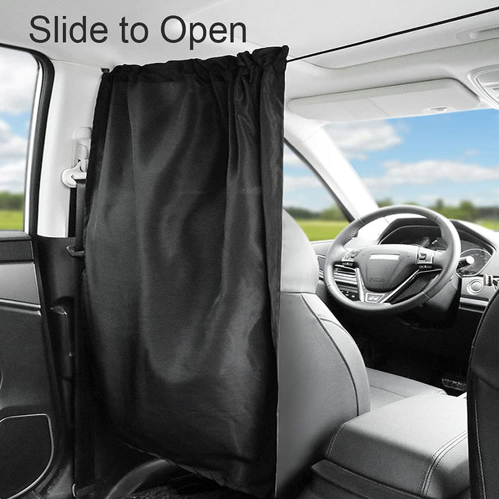 Car Divider Curtains Sun Shade-Privacy Travel Nap Night Car Camping Detachable Simple Curtain(Black)