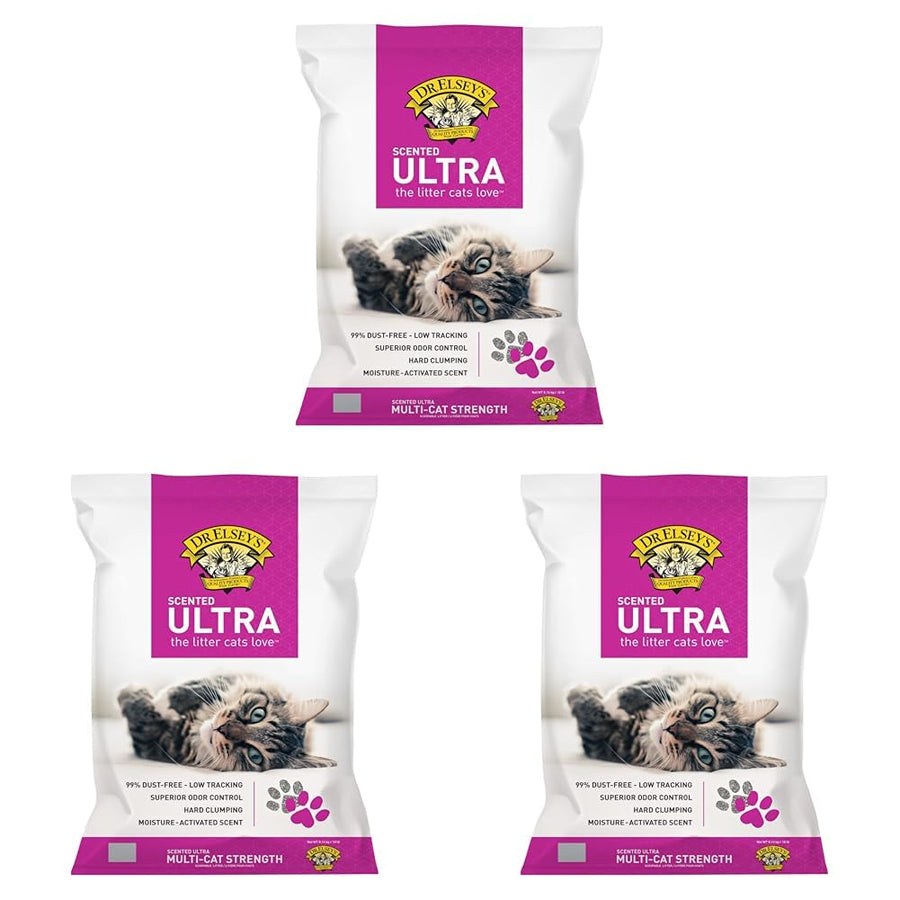 Precious Cat Elsey's Ultra Scented Cat Litter,18 Lb/8.16 Kg (Pack May Vary) Clay