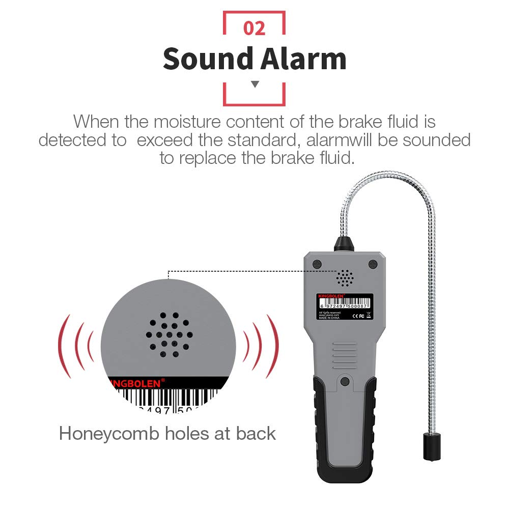 Brake Fluid Tester, High Precision Car Brake Fluid Detector, Hydraulic Fluid/Liquid/Oil Moisture Analyzer with LCD Screen Audible Alarm DOT3 DOT4 DOT5.1 Tester,Automotive Replacement Level Sensors
