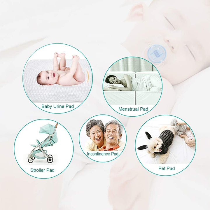 Waterproof Bed Pad Washable and Reusable Underpads 4 Layer Incontinence Mattress Protector 100% Cotton Surface for Children Adults and Pets
