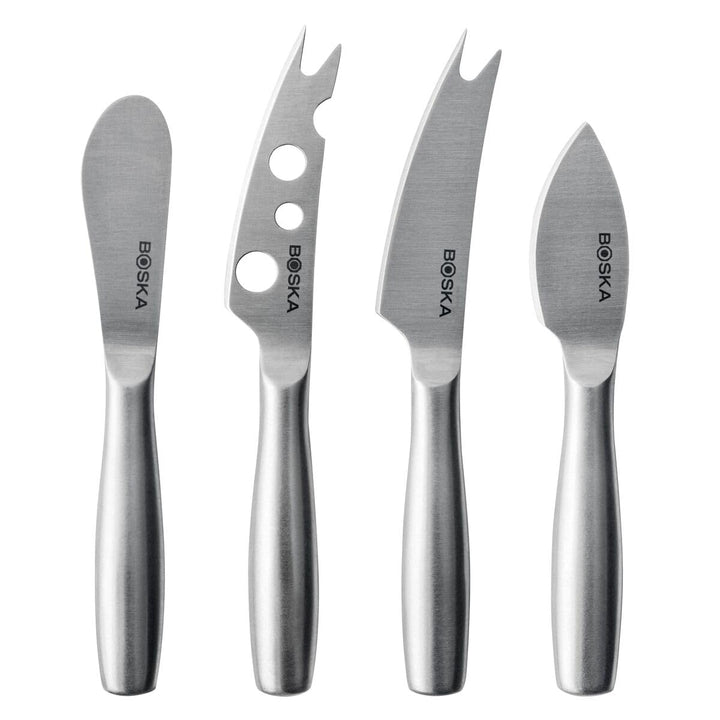 Boska Stainless Steel Cheese 4 Knife Set - Mini Copenhagen Knives For All Types of Cheese - Silver Non-Stick - Dishwasher Safe - For Kitchen Cooking