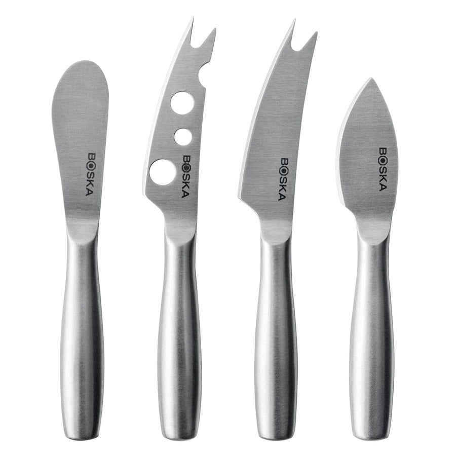 Boska Stainless Steel Cheese 4 Knife Set - Mini Copenhagen Knives For All Types of Cheese - Silver Non-Stick - Dishwasher Safe - For Kitchen Cooking