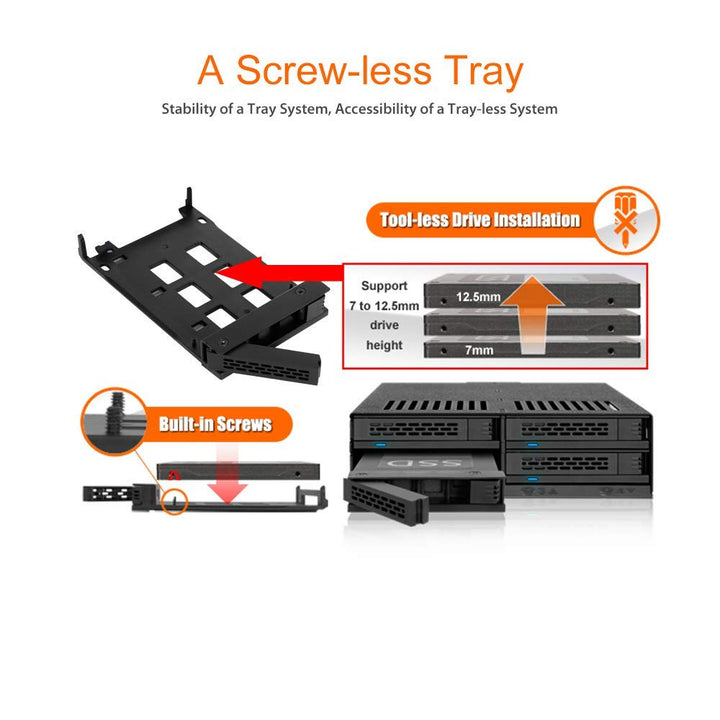 ICY DOCK 4 Bay 2.5 SAS/SATA HDD &amp; SSD Hot Swap 