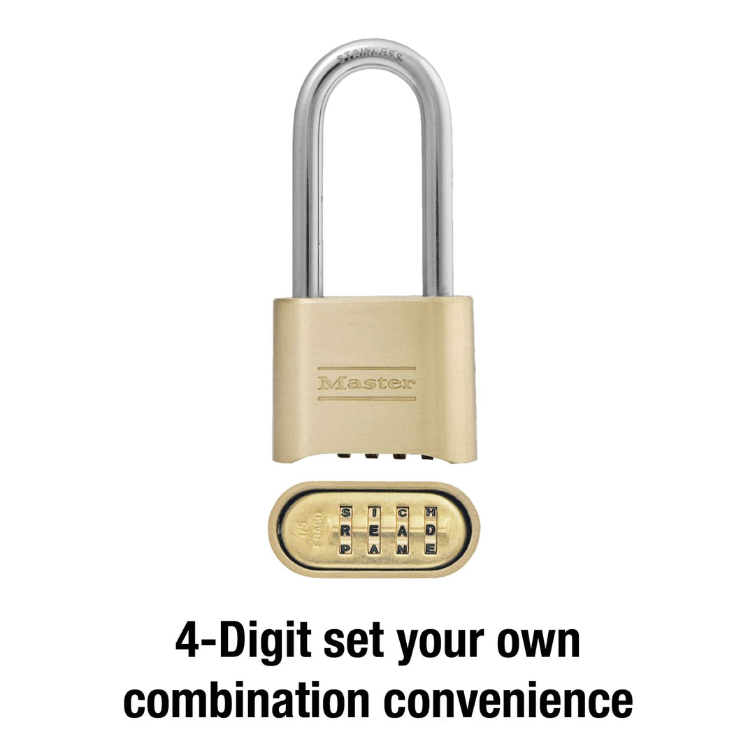 175DLHWD Set Your Own Word Combination Padlock 2-1/4 in. Shackle Brass Finish