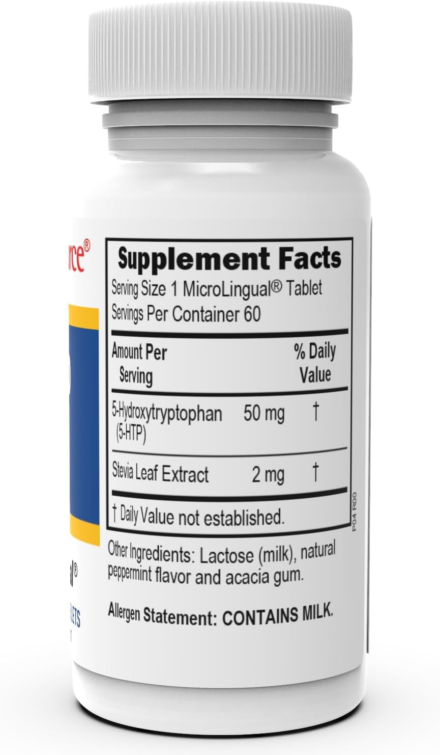 5-HTP 50 mg - Natural Supplement Aids Restful Sleep & Neurotransmitter Functions - Brain Health & Function Support - 5-Hydroxytryptophan Supplement - 60 Instant Dissolve Tablets