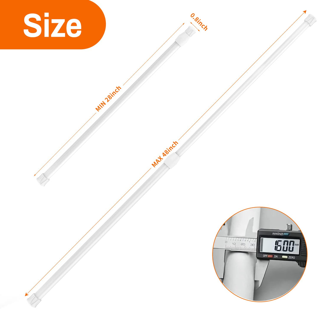 6 Pack Spring Curtain Rod Adjustable Length for Kitchen