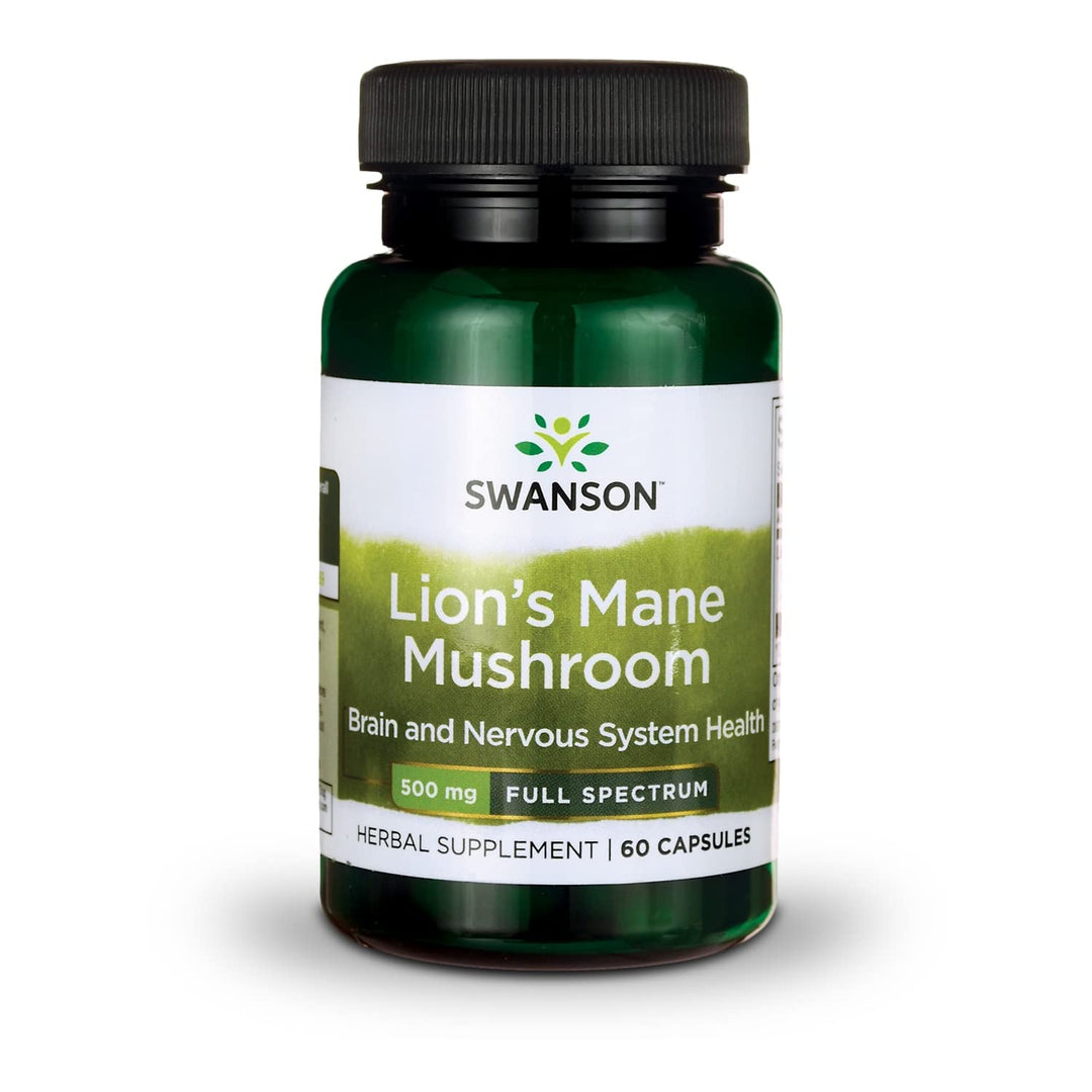 Lion&#39;s Mane Mushroom Capsules - 500 mg Each, 60 Capsules - Herbal Supplement Supporting Cognitive Function