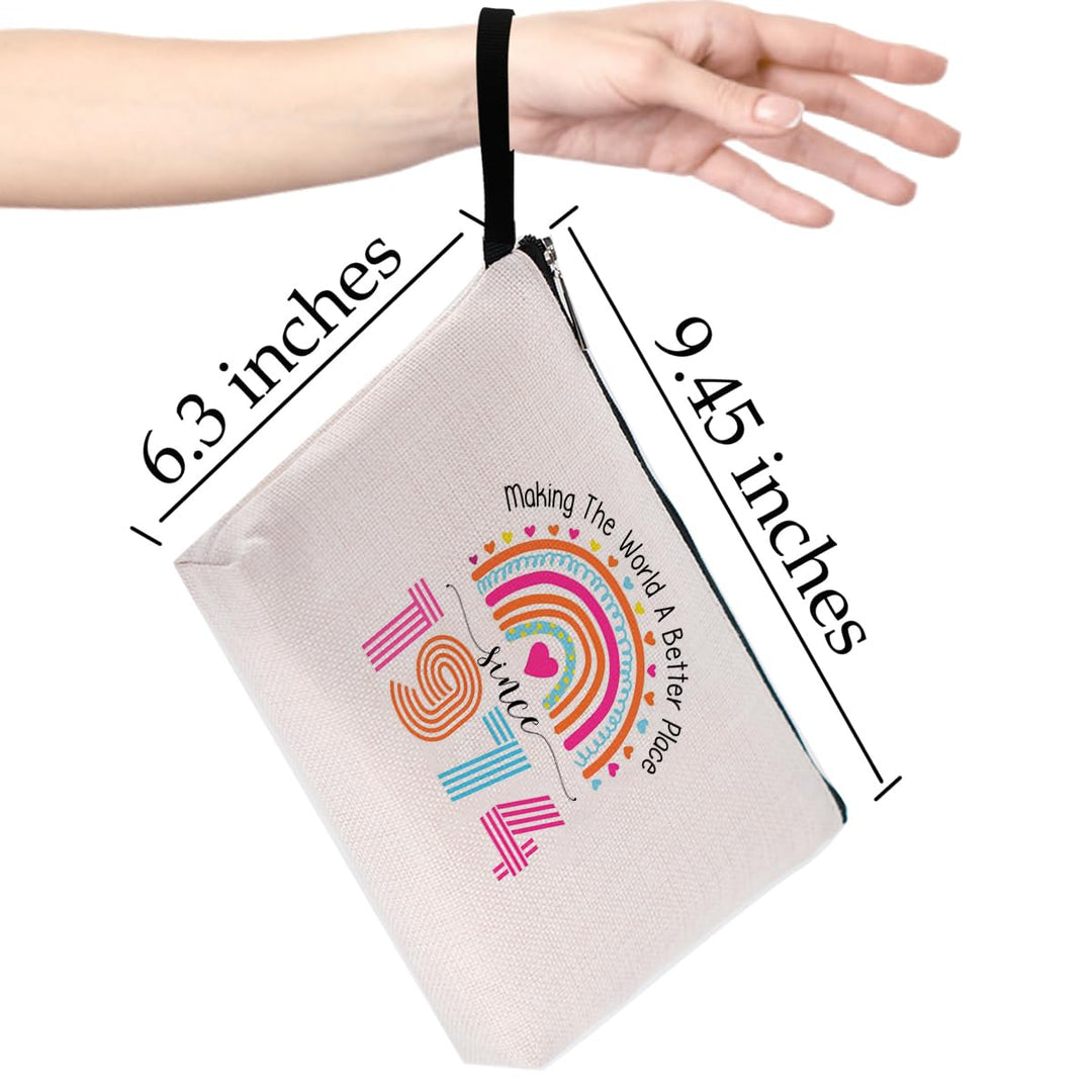60th Birthday Gifts for Women-Making The World A Better Place Since 1963, 60 Years Old Makeup Bag for Her, Friend, Mom, Sister, Wife, Aunt, Coworker Boss…