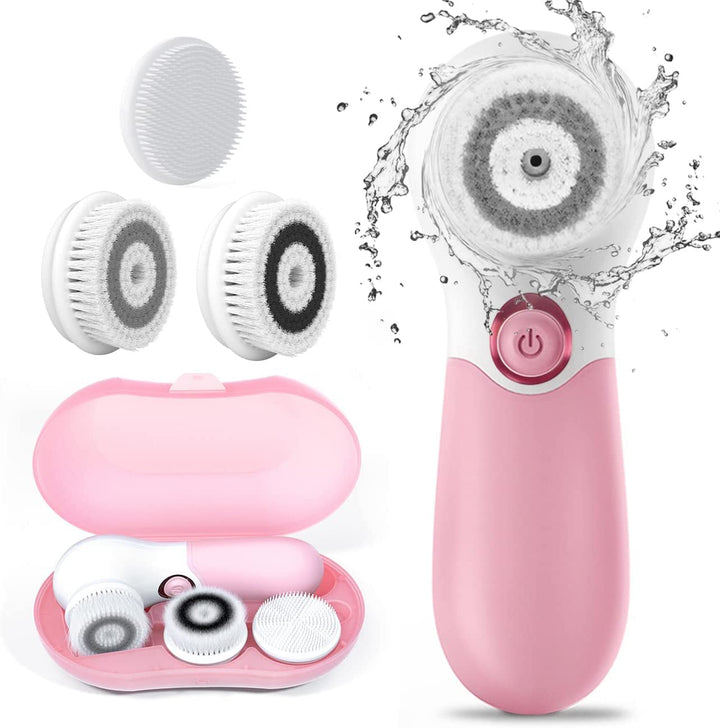 Face Brush Electric Face Cleansing Brush Skin Cleansing Face Scrubber with 3 Brush Heads Spin Brush for Deep Cleansing Exfoliation, Facial Cleanser Brush for Massaging