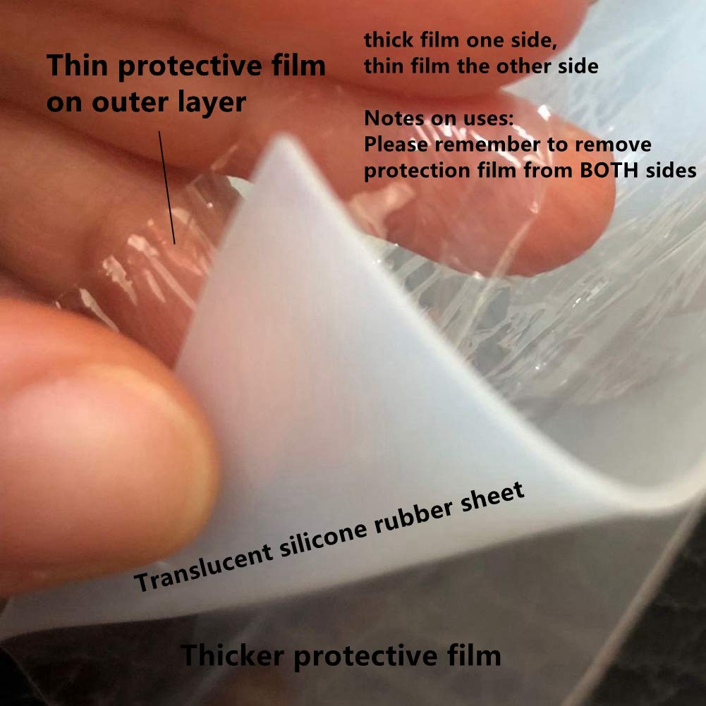 Translucent High Temp Thin Silicone Rubber Sheet 1/25 by 12 by 19.7 inch