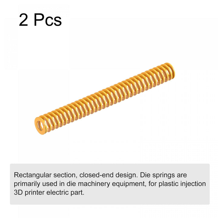 3D Printer Die Spring, 16mm OD 125mm Long 2pcs Spiral Stamping Light Load Compression Mould Die Springs for 3D Printer Electric Part, Yellow