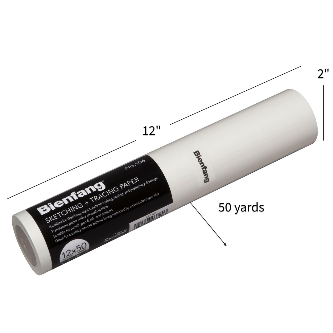 Bienfang Sketching &amp; Tracing Paper Roll, White,