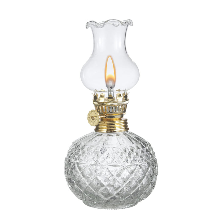 Spherical Classic Oil Lamp with Clear Glass Lampshade Adjustable Switch Kerosene Lamp Oil Lantern 7.08in Height