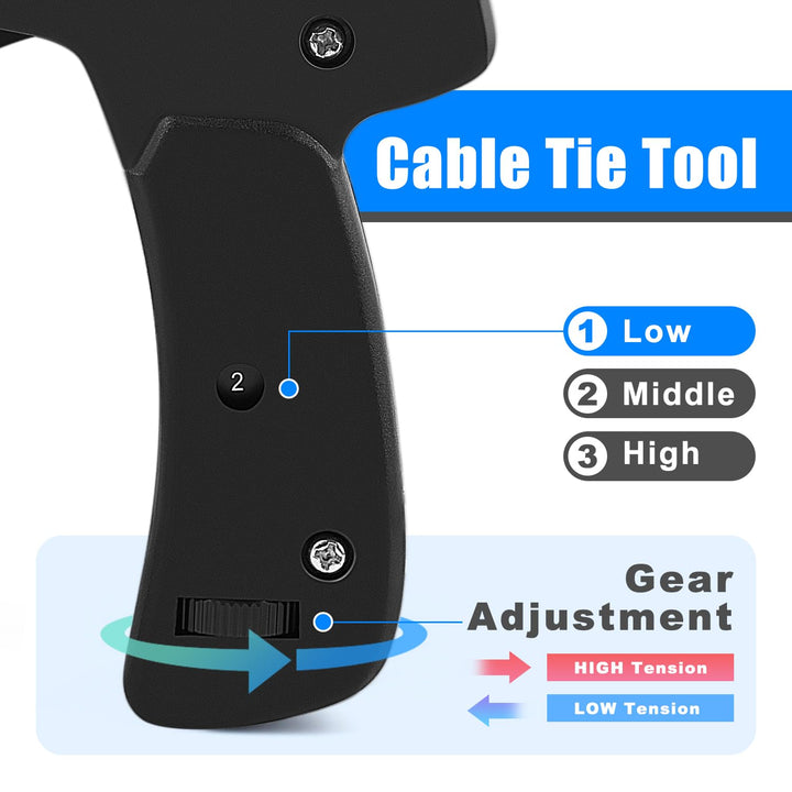 Knoweasy Cable Tie Gun and Cable Tie Tool- Fastening and Flush Cutting Tool with Steel Handle Zip Tie Tool for Nylon Cable Ties