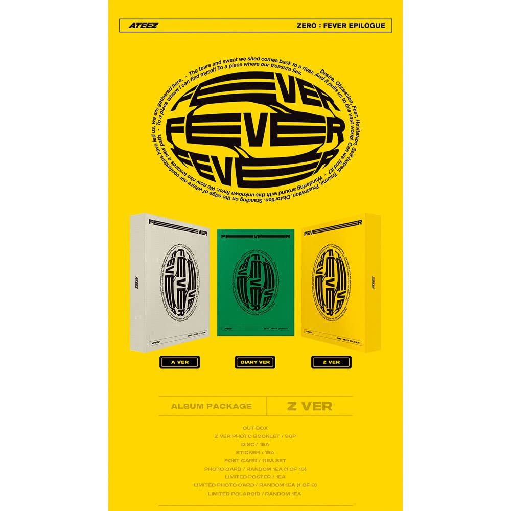 - ZERO: FEEVER EPILOGIST Album Z Version (Folded Poster), Gold, (Ateez-FevEpi)
