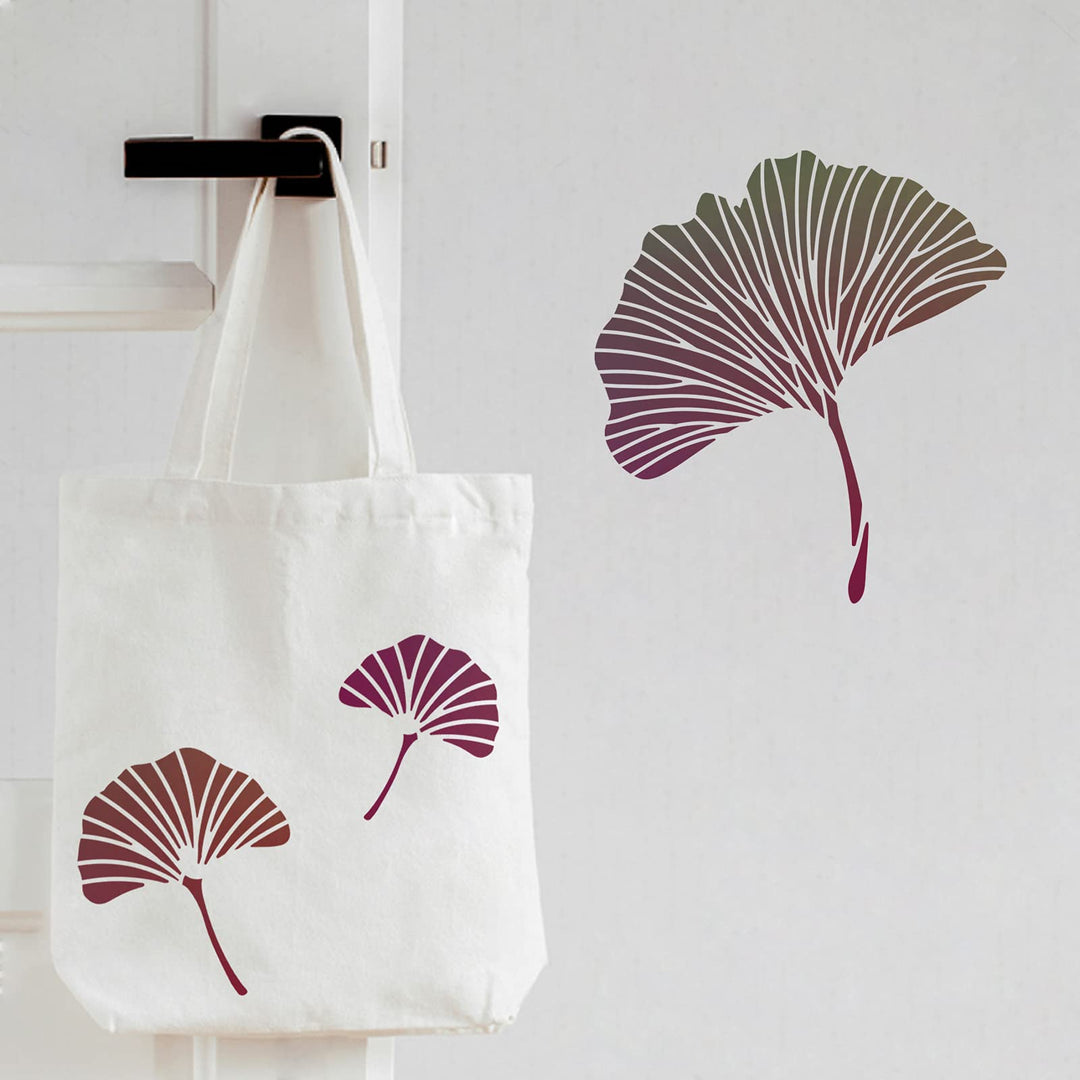 Ginkgo Leaf Stencil 11.8x11.8inch Plastic Gingko Leaves Drawing Painting Stencils Templates Sets for Painting, Baking, Crafts, Walls, Furniture