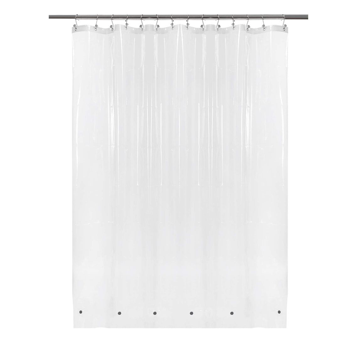 Clear Shower Curtain Liner 82 Width by 74 Height with Free Hooks - 6 Bottom Magnets, Waterproof PEVA, 12 Metal Grommets Curtain PEVA, 82x74