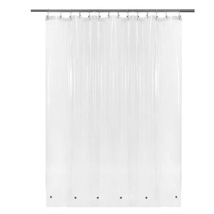 Clear Shower Curtain Liner 82 Width by 74 Height with Free Hooks - 6 Bottom Magnets, Waterproof PEVA, 12 Metal Grommets Curtain PEVA, 82x74