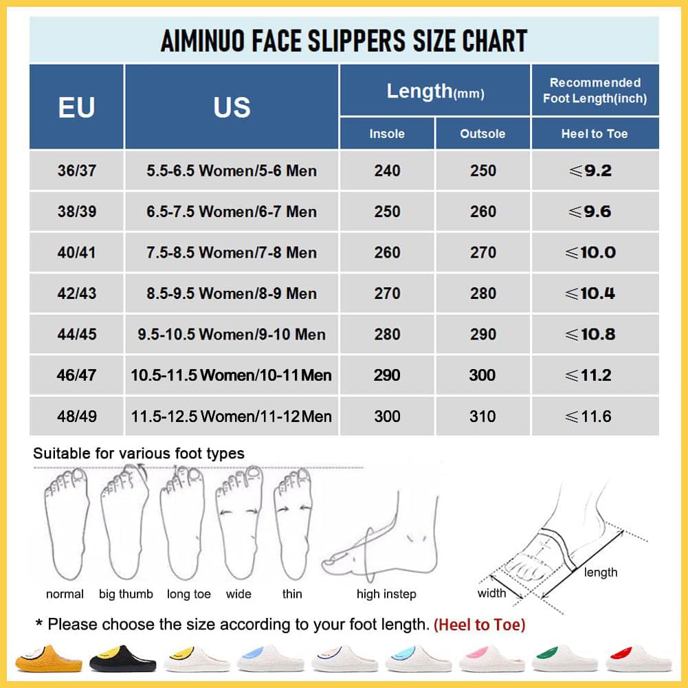 Women&#39;s Men&#39;s Retro Preppy Happy Face Slippers Comfy Warm Plush Slip-On House Slipper for Winter Indoor Soft Cushion Non-slip Fluffy Slides Slippers White-Pink 5.5-6.5 Women/5-6 Men