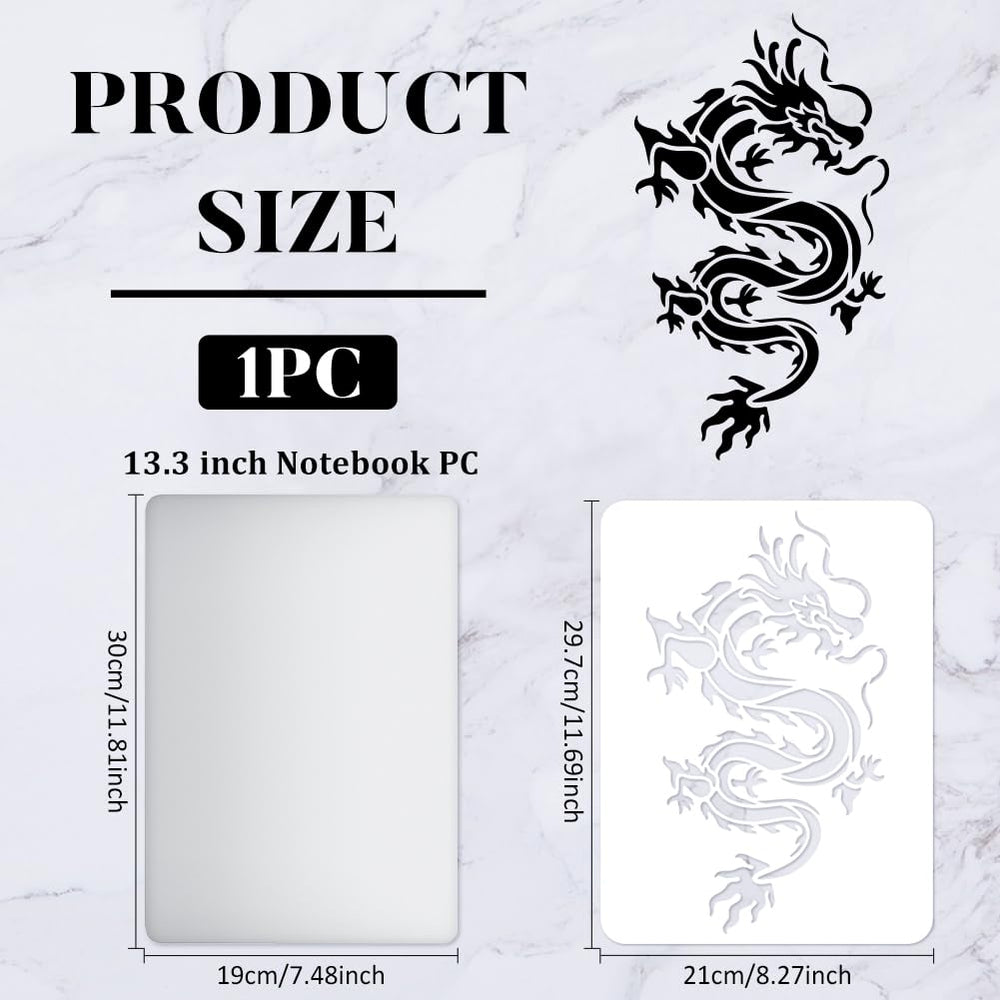 Dragon Stencils 11.7x8.3Inch/29.7x21cm Reusable Dragon Wall Decor Stencil Chinese Asian Oriental Dragon Stencil for Painting on Wall Furniture Fabric Wood