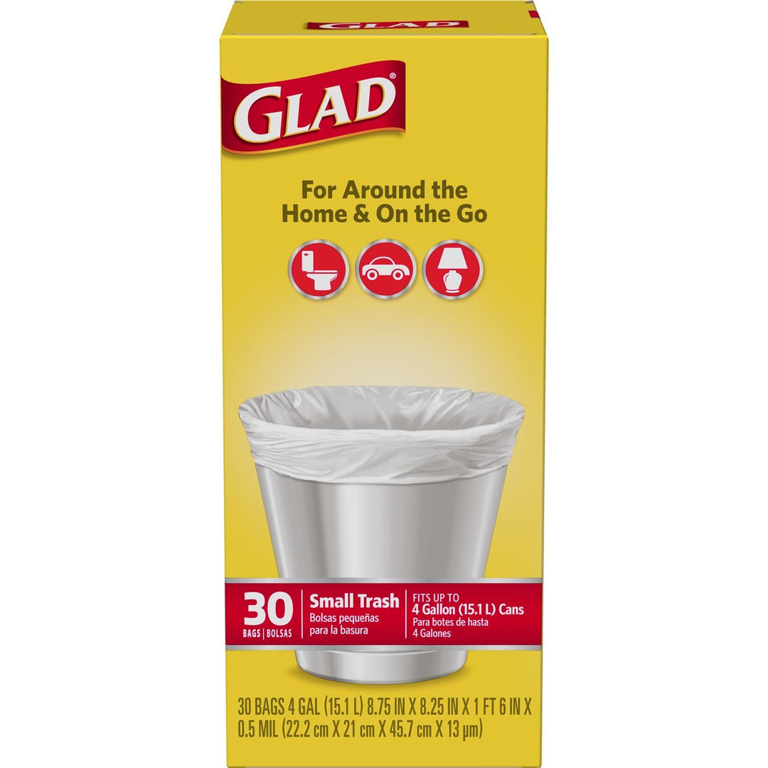 Glad Small Garbage Bags, 4 Gallon 30 bags