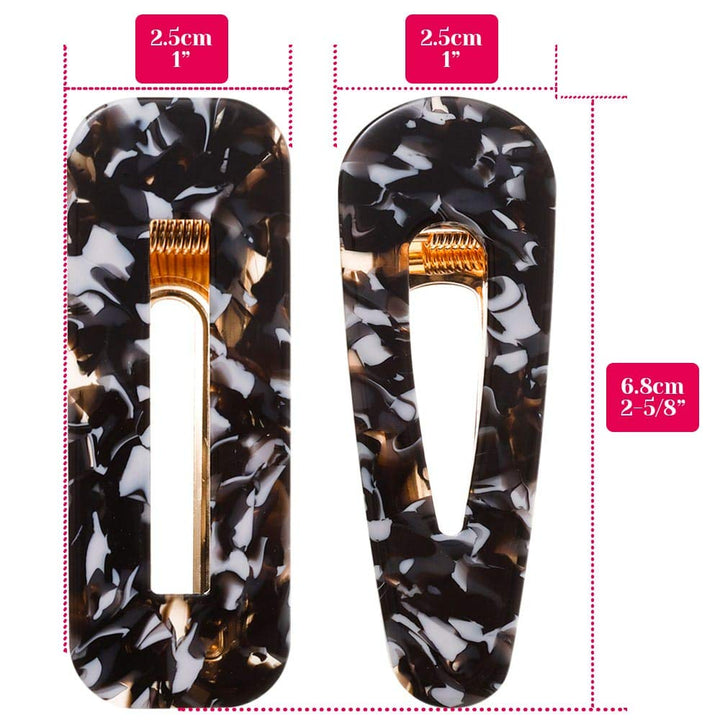 Cridoz 12 Pcs Acrylic Resin Hair Barrettes Hair Clips for Women Hair Accessories