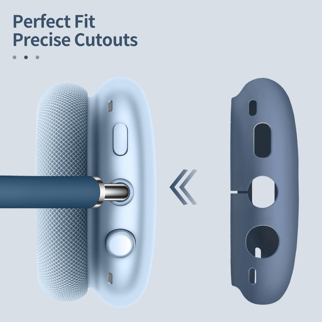 Silicone Case Cover for AirPods Max Headphones, Anti-Scratch Ear Cups Cover and Headband Cover for AirPods Max, Accessories Skin Protector for AirPods Max (Dark Blue)