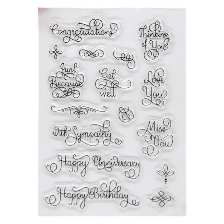 Words Congratulations Love You Miss You Happy Anniversary Clear Stamps for Card Making Decoration and DIY Scrapbooking 22041301